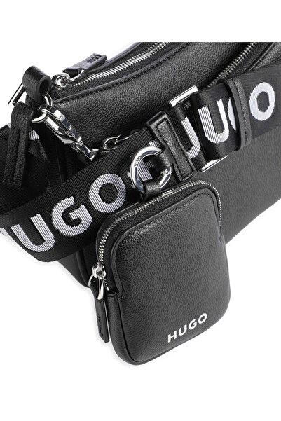 HUGO Women's Black Shoulder Bag with Brand Logo and Adjustable Shoulder Strap50516579-001