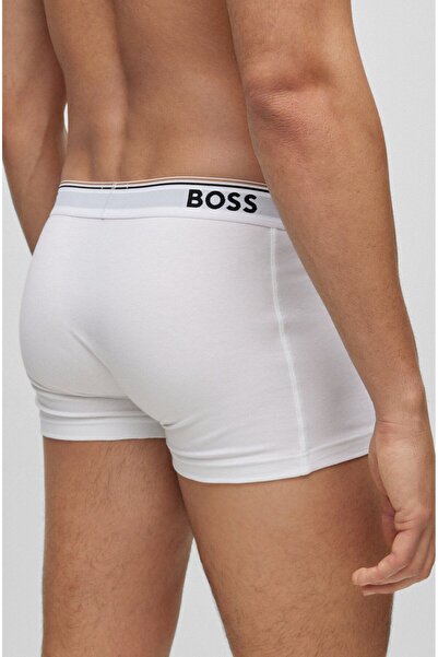 BOSS Erkek Marka Logolu Beli Lastikli Beyaz Boxer 50475274-100