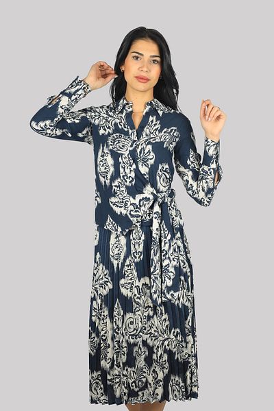 Liu Jo Women's Brand Logo Button-Down Shirt Collar Long Sleeve Navy-White Blouse UA4241T3491-N9188