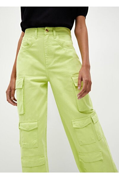 Liu Jo Women's Regular Waisted Cotton Logo Patterned Acid Trousers Ua3177ts027-30535