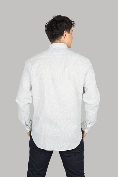 Emporio Armani Men's Gray Shirt - Long Sleeve, Regular Collar, Daily Use, E31CM0 F1312-617