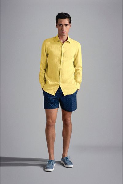 PAUL&SHARK Men's Long Sleeve Casual Cut Yellow Shirt24413098CF-458