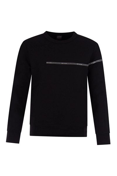 PAUL&SHARK Men's Long Sleeve Comfortable Black Sweatshirt with Brand Logo23411858-011