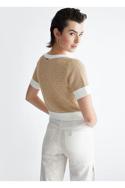 Liu Jo Women's Brand Logo Long Sleeve Comfortable Camel Blouse MA4130MA55N-C3389