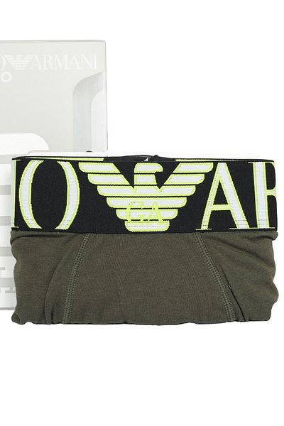 Emporio Armani Boxeri negri cu model din bumbac cu talie normală pentru bărbați 110818   1P516-581