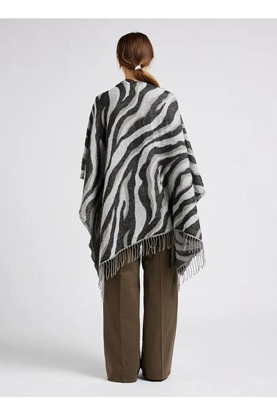 Liu Jo Women's Cotton Fabric Patterned Elegant Tasseled Gray Shawl & Scarf & Scarf 2F3071T0300-S19D1