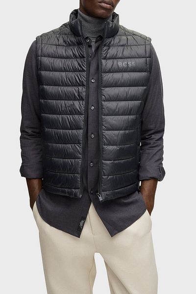 BOSS Waterproof Regular Fit Duck And Feather Filled Stand Collar Vest Men's Vest50471854 001