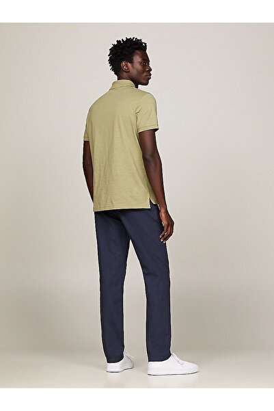 Tommy Hilfiger Men's Polo Neck Button Closure Short Sleeve Green Polo Neck T-Shirt MW0MW34758-L9F