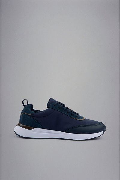 PAUL&SHARK Men's Lace-up Walking Logo Detailed Navy Blue Sneakers24418000-013