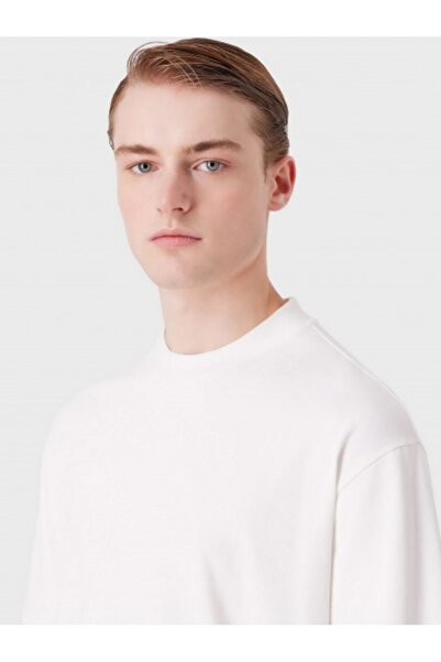 Emporio Armani Ανδρικό μακρυμάνικο μπλουζάκι κανονικής εφαρμογής καθημερινής χρήσης λευκό 6R1TBZ 1JWZZ-0101