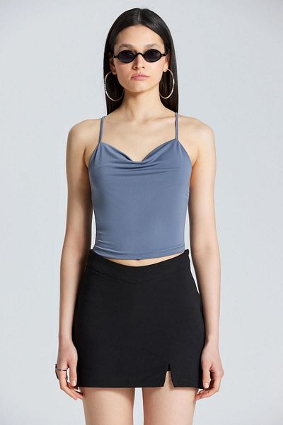 boutiquen 2557 Bluză cu bretele indigo încrucișate