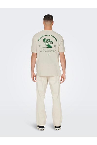 Only & Sons Ανδρικό λευκό μπλουζάκι Farris Life Rlx Elon Street Ss 22024796 -01