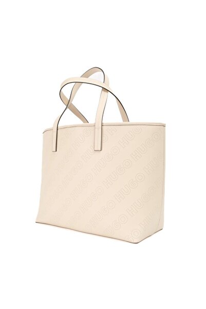 HUGO Beige Women's Shoulder Bag - Large Internal Volume, Stitched Brand Logo Detail50503700-110