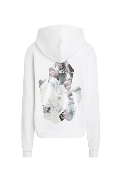Calvin Klein Women's Brand Logo Cotton Regular Fit Casual White Sweater J20J222542-YAF