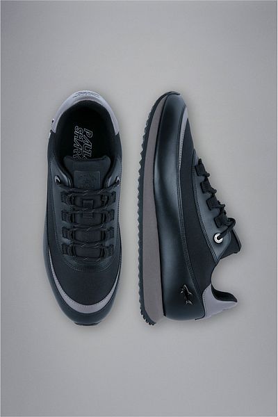PAUL&SHARK Men's Leather Comfortable Sole Daily Use Black Sneaker13318007-011
