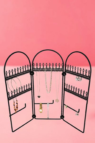 VENON Black Cotton Hanging Jewelry Organizer - Home