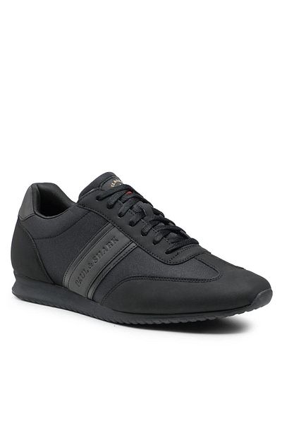 PAUL&SHARK Men's Lace-up Brand Logo Sports Style Black Sneakers12318008-011