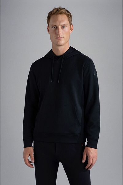 PAUL&SHARK Men's Long Sleeve Comfortable Black Sweatshirt with Brand Logo13311841-011