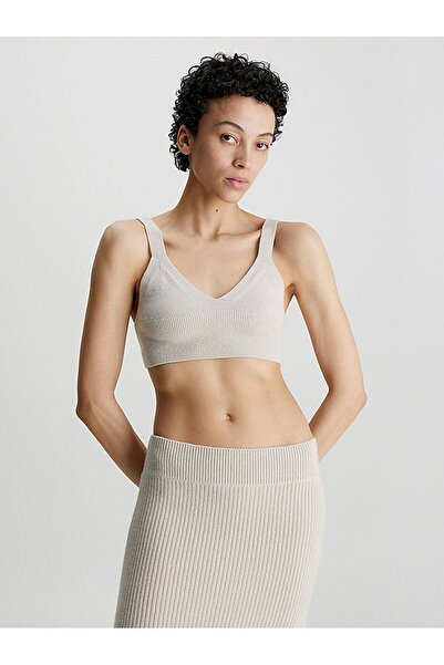 Calvin Klein حمالة صدر نسائية ذات قصة عادية كاجوال باللون البني الداكن K20K 2...