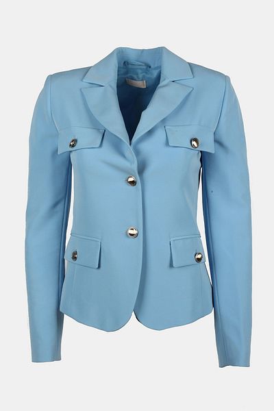 Liu Jo Women's Double Breasted Collar Long Sleeve Padded Blue Jacket WF3120T79896-64021