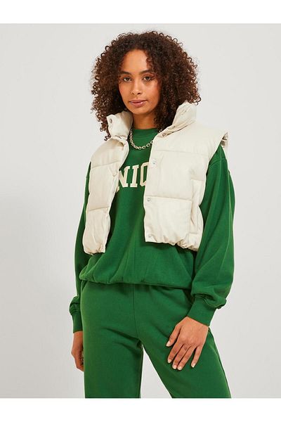 Jack & Jones Jack Jones Jxbreezy Faux Leather Short Vest Otw Women's White Vest12236382-01