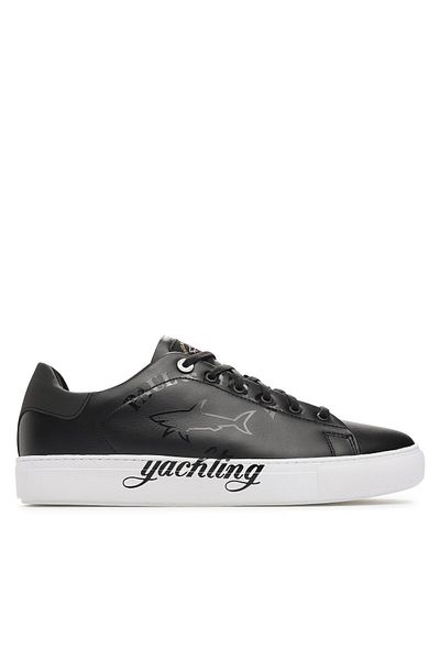 PAUL&SHARK Men's Lace-up Brand Logo Sports Style Black Sneakers22418004-111