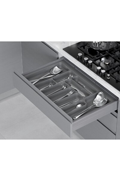 STARAX S-2292-GP ÇEKMECE IÇİ ANTİBAKTERİYEL KAŞIKLIK GRİ EN:104-95 D:49-41 CM ARASI KESİLİR-110LUK MODÜL