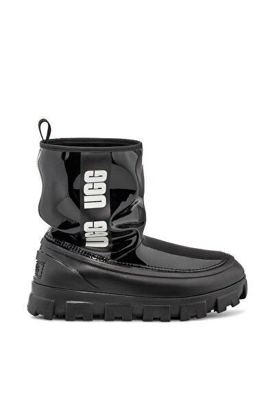 UGG Kadın Deri Logolu Düz Tabanlı Günlük Kullanım Siyah Bot & Bootie 1144059-SİYAH