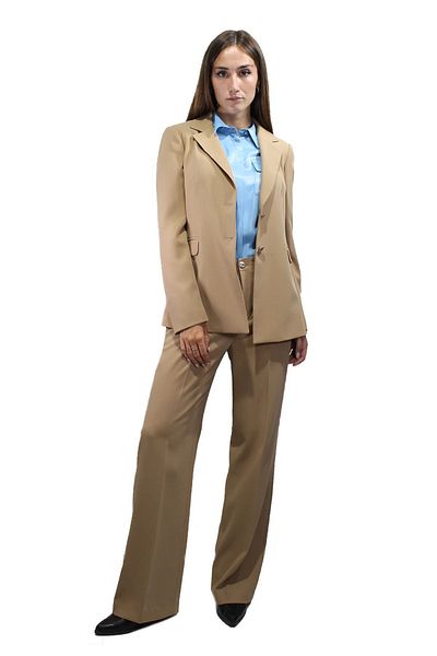 Liu Jo Women's Double Breasted Collar Long Sleeve Padded Camel Jacket WF3093T7982-71320