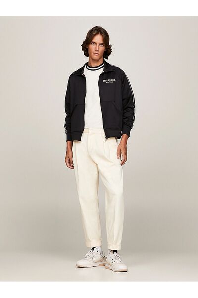 Tommy Hilfiger Erkek Marka Logo Detaylı Bisiklet Yaka Regular Fit Siyah Sweatshirt MW0MW33716-BDS