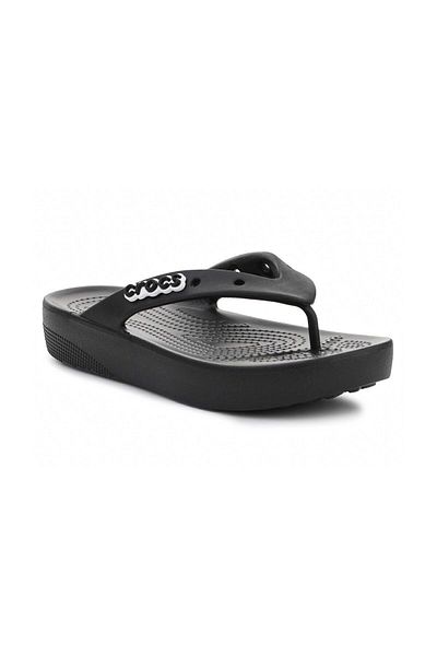 Crocs Γυναικείες μαύρες παντόφλες Classic Platform Flip W207714-1