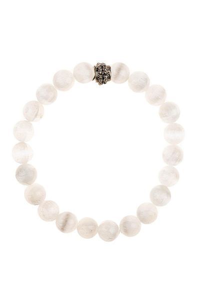 Zeynep Büyükbay 8mm Sphere Cut Selenite Natural Stone Bracelet
