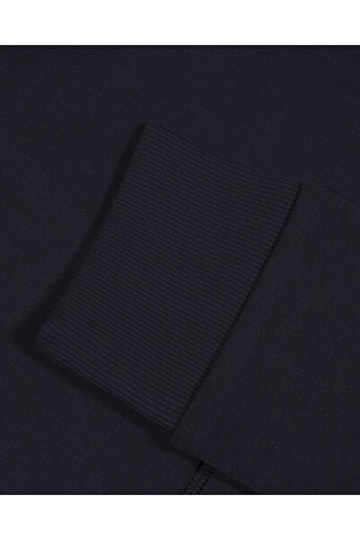 BOSS Erkek Uzun Kollu Fermuarlı Marka Logolu Lacivert Sweatshirt 50493470-402