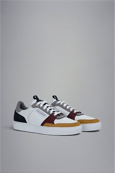 PAUL&SHARK Men's Leather Comfortable Sole Daily Use White Sneakers13318005-010