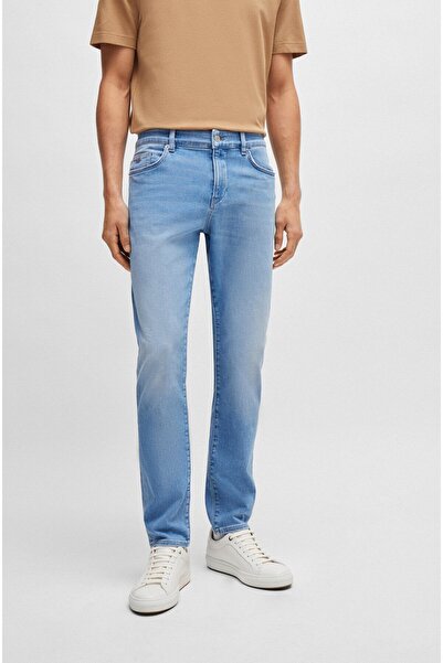 BOSS Erkek Denim Normal Belli Düz Model Günlük Kullanım Lacivert Jeans 505210...