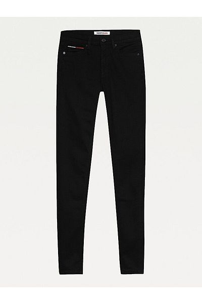 Tommy Hilfiger Blugi de damă, cu talie obișnuită, model drept, pentru utilizare zilnică, blugi negri DW0DW09216-1BZ