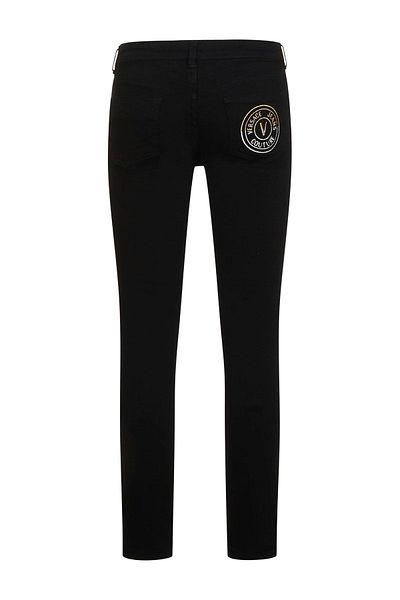 Versace Pantaloni negri casual slim cu talie înaltă pentru femei 73hab5j2 Cdw00-909