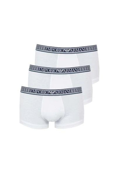 Emporio Armani Λογότυπο ανδρικής επωνυμίας Λευκό μπόξερ με ελαστική μέση 111473   1A728-BEY