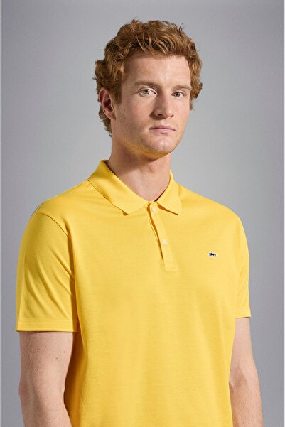 PAUL&SHARK Ανδρικό βαμβακερό γιακά πόλο κοντό μανίκι καθημερινής χρήσης Κίτρινο μπλουζάκι με γιακά πόλο C0P1013-458