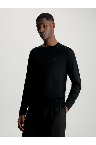 Calvin Klein Men's Cotton Long Sleeve Woven Daily Use Black Sweatshirt K10K112413-BEH