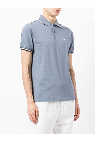 Emporio Armani Men's Cotton Polo Neck Short Sleeve Daily Use Blue1 Polo Neck ...