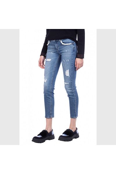 Liu Jo Blugi de damă, slim, cu talie înaltă, pentru utilizare zilnică, albaștri UF0001D4504-134