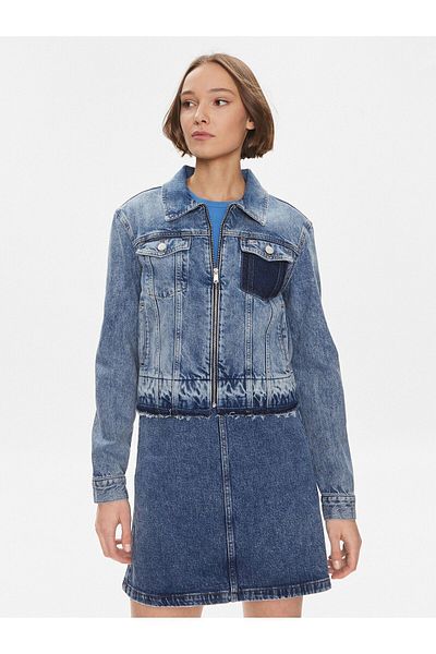 Tommy Hilfiger Women's Logo Daily Use Anti-Sweat Fabric Blue1 Jacket DW0DW16989-1A5