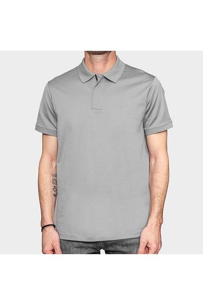 Emporio Armani Ανδρικό λογότυπο με γιακά πόλο με κοντό μανίκι με κουμπιά γκρι μπλουζάκι με λαιμόκοψη EM 000080   AF10094-U8060