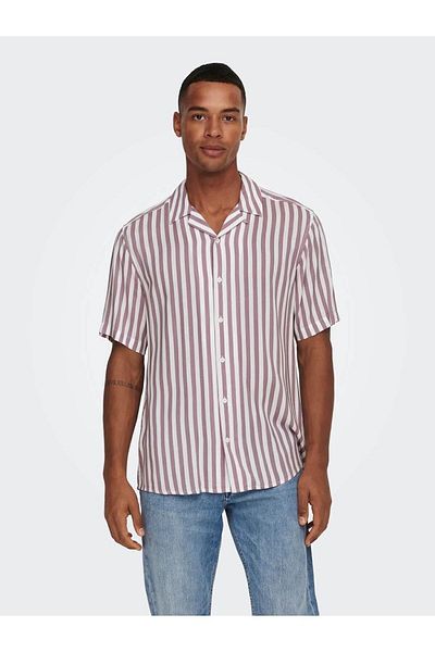 Only & Sons Ανδρικό πουκάμισο μωβ 22013267   Onswayne Life Ss Viscose