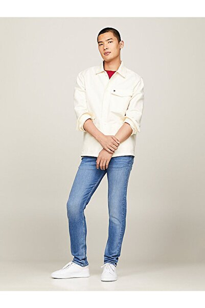Tommy Hilfiger Erkek Denim Logolu Günlük Kullanım Lacivert1 Jeans MW0MW34517-1BD