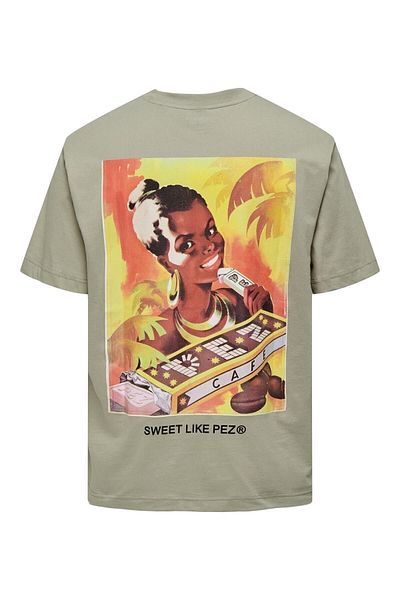 Only & Sons Ανδρικό μπλουζάκι χακί Pez Rlx Ss Tee 22026048 -03