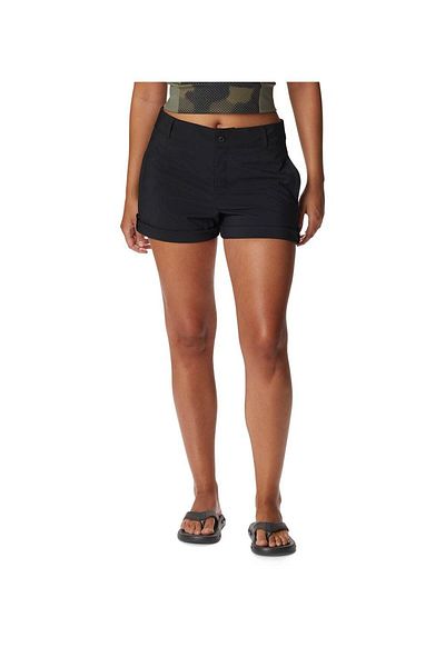 Columbia Pantaloni scurți de damă model negru uni - talie normală, țesătură 2037201 -010