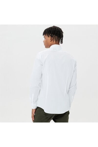 Calvin Klein Erkek Pamuklu Slim Fit Ince Düğme Kapamalı Beyaz Gömlek K10k108229-0k4