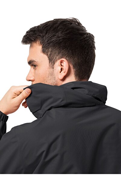 Jack Wolfskin Μαύρο ανδρικό θερμικό μπουφάν με φερμουάρ κανονικής εφαρμογής 1111142 -6000 Stormy Point 2l Jkt M